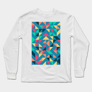 Creative Geometric Colourful Triangle Pattern #21 Long Sleeve T-Shirt